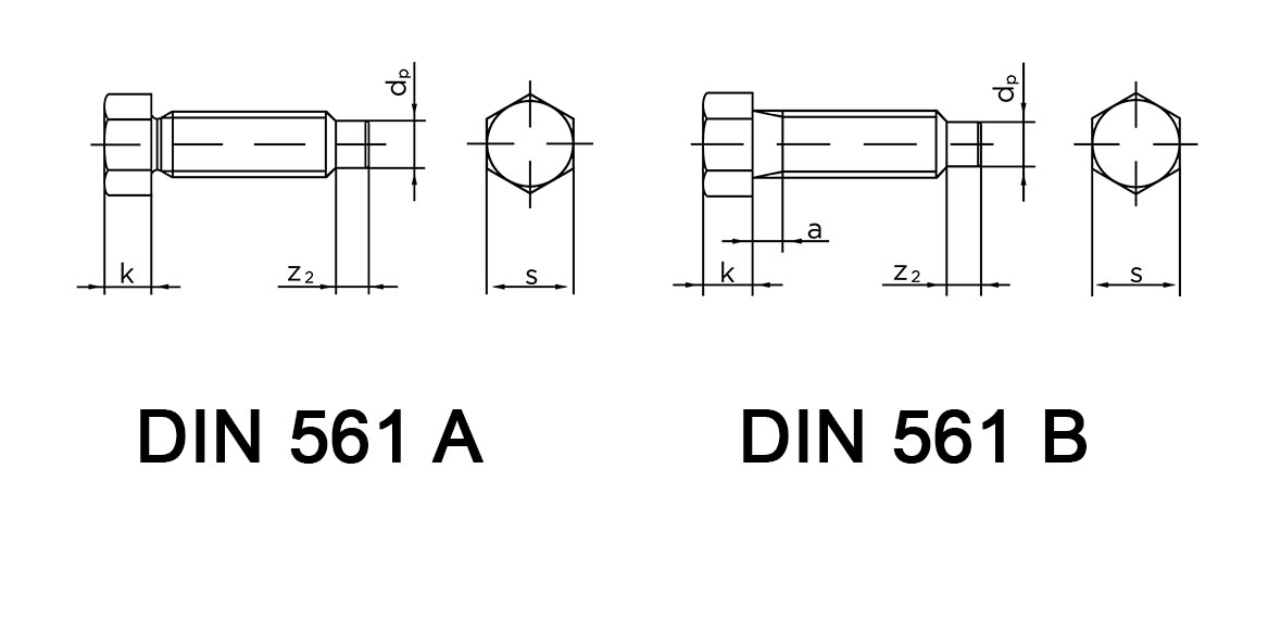 Teknisk tegning af DIN 561